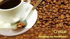  Presentation with cup coffee - Slide deck consisting of white cup with coffee costing background and a  colored foreground