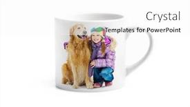  Presentation with 3d printing print concept metallic - Presentation design with white cup with print on isolated background background and a white colored foreground