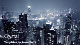  Presentation with dark night - Audience pleasing presentation consisting of white dark blue - modern skyscraper in night backdrop and a navy blue colored foreground