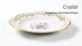  Presentation with white plate - Theme featuring white decorative plate with floral background and a pink colored foreground