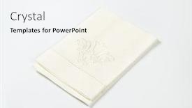  Presentation with tablecloth - Beautiful slide deck featuring white decorative tablecloth on white background backdrop and a white colored foreground