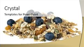  Presentation with muesli - Slide deck featuring white delicious granola cereal mix background and a white colored foreground