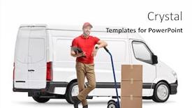  Presentation with delivery van - Amazing presentation having white-delivery-van backdrop and a white colored foreground