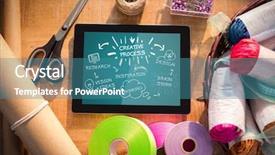  Presentation with teal design - Audience pleasing slide deck consisting of white design doodles against teal backdrop and a teal colored foreground