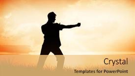  Presentation with tai chi - Amazing PPT theme having white doing tai chi backdrop and a yellow colored foreground
