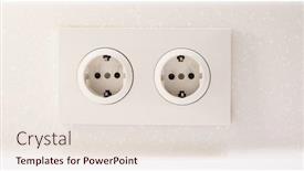  Presentation with outlet - Audience pleasing PPT theme consisting of white-double-electric-outlet backdrop and a lemonade colored foreground