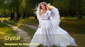  Presentation with angel wings - Slides enhanced with white dress and angel wings background and a tawny brown colored foreground