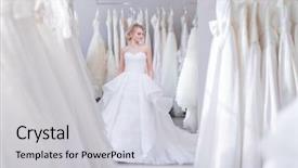  Presentation with white wedding - PPT theme having white dress in wedding background and a light gray colored foreground