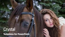  Presentation with white horse - Slides with white dress on a horse background and a  colored foreground