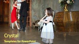  Presentation with flute - Cool new slide deck with white dress plays flute backdrop and a tawny brown colored foreground