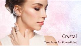  Presentation with ring diamond jewelry - Colorful slide deck enhanced with white dress with diamond backdrop and a lemonade colored foreground