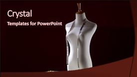  Presentation with measuring - Presentation theme consisting of white dummy with measuring tape background and a wine colored foreground