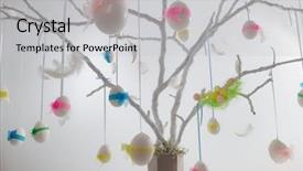  Presentation with easter - PPT layouts having white easter eggs with colorful background and a light gray colored foreground