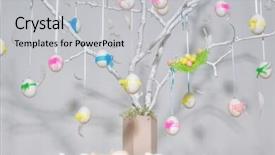  Presentation with easter - Audience pleasing presentation theme consisting of white easter eggs with colorful backdrop and a  colored foreground