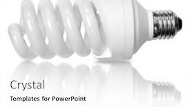  Presentation with bulb - Presentation theme enhanced with white economical bulb on the white backgrounds background and a white colored foreground