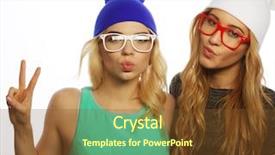  Presentation with friends - Colorful slide deck enhanced with white education - two young girl friends standing backdrop and a tawny brown colored foreground