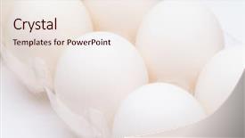  Presentation with plastic container - Colorful PPT layouts enhanced with white egg in plastic container backdrop and a sky blue colored foreground