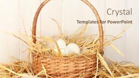  Presentation with straw - Theme enhanced with white-eggs-in-a-wicker background and a cream colored foreground