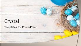  Presentation with yellow wood - Amazing presentation having white eggs in nest yellow backdrop and a sky blue colored foreground