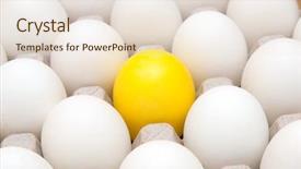  Presentation with gold egg - Amazing slide deck having white eggs with one gold backdrop and a lemonade colored foreground