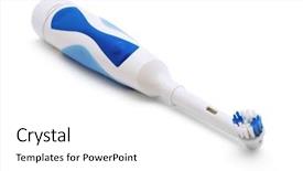 Presentation with electric - Presentation theme featuring white electric toothbrush isolated background and a white colored foreground