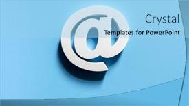  Presentation with thin blue line police symbol - PPT layouts with white-email-symbol-on-blue background and a light blue colored foreground