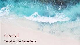  Presentation with aerial - Audience pleasing PPT layouts consisting of beautiful tropical white empty beach backdrop and a sky blue colored foreground