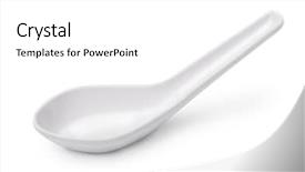  Presentation with ceramic - Amazing slide deck having white empty ceramic soup spoon backdrop and a white colored foreground