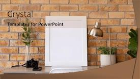  Presentation with white brick - Presentation theme consisting of white-empty-frame-with-copy background and a coral colored foreground