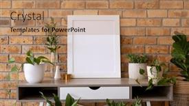  Presentation with white brick - Theme featuring white-empty-frame-with-copy background and a coral colored foreground