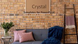  Presentation with room interior design - Presentation with white-empty-frame-with-copy background and a coral colored foreground