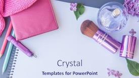  Presentation with white flowers - Presentation design with white-empty-list-mockup background and a  colored foreground