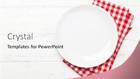  Presentation with white plate - PPT layouts consisting of white-empty-plate-and-napkin background and a white colored foreground