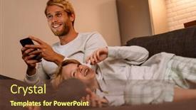  Presentation with father - Slides having white-father-and-son-using background and a tawny brown colored foreground