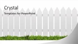  Presentation with clipping - Amazing slide set having white fence with green grass backdrop and a white colored foreground