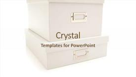  Presentation with boxes - Presentation design with white file boxes with lids background and a  colored foreground