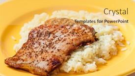  Presentation with cumin - Cool new slide deck with white-fish-on-cumin-served backdrop and a yellow colored foreground