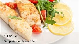  Presentation with hydroponics vegetables hydroponic vegetable - Theme with white fish with vegetables background and a lemonade colored foreground