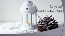  Presentation with white christmas - Slides enhanced with white flash light and christmas decoration on light background background and a light gray colored foreground