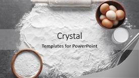  Presentation with white milk - Theme consisting of white flour eggs rolling pin background and a light gray colored foreground