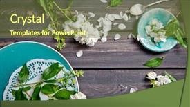  Presentation with jasmine - Presentation theme enhanced with white flowers of jasmine background and a tawny brown colored foreground