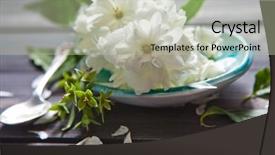  Presentation with jasmine - Theme having white flowers of jasmine background and a mint green colored foreground