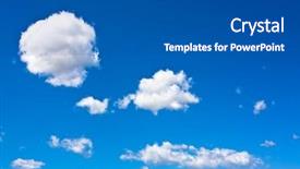  Presentation with sky blue - Slide set having white fluffy clouds - beautiful blue sky background and a dark gray colored foreground