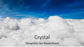  Presentation with airplane night sky - Cool new presentation theme with white fluffy clouds - view sky from an airplane backdrop and a light gray colored foreground