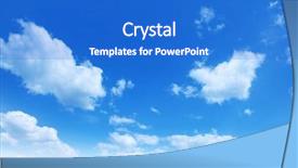  Presentation with sky blue - PPT theme having white fluffy clouds in blue background and a cobalt blue colored foreground