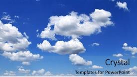  Presentation with blue sky - Cool new slides with white fluffy clouds on background backdrop and a  colored foreground