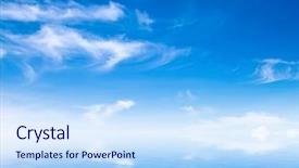  Presentation with sky rainbow - Slide set enhanced with white fluffy clouds with rainbow background and a sky blue colored foreground