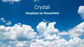  Presentation with sky rainbow - Cool new slides with white fluffy clouds with rainbow in the blue sky backdrop and a ocean colored foreground