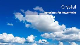  Presentation with sky rainbow - Slide deck with white-fluffy-clouds-with-rainbow background and a ocean colored foreground