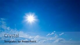  Presentation with sky rainbow - Slides with white-fluffy-clouds-with-rainbow background and a light blue colored foreground